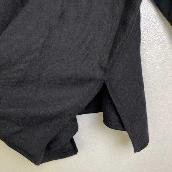 Cuyana Oversized Turtleneck Sweater Black Womens Regular Knit Tunic Slit - Picture 7 of 12